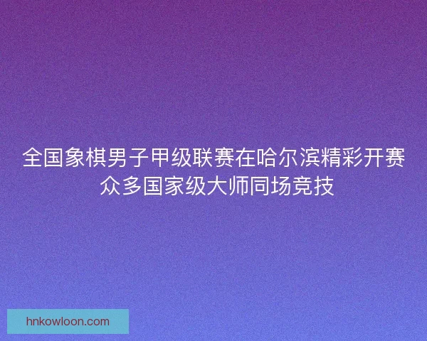 全国象棋男子甲级联赛在哈尔滨精彩开赛 众多国家级大师同场竞技